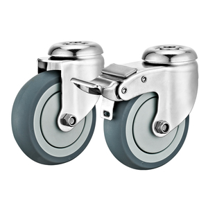 <span class=keywords><strong>Ruedas</strong></span> de Acero Inoxidable de 3, 4 y 5 Pulgadas, Resistentes, con Freno Lateral Antirrobo, Silenciosas, para Carretillas de Mano y Carros de <span class=keywords><strong>Taller</strong></span> - Product Image 5