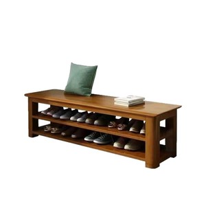 Solid Wood Multi Layer Shoe Rack Rectangular 20-35 Pairs Storage Bench For Home Entrance Hallway Indoor Use - Product Image 5