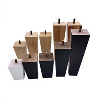 Pieds de meubles carrés en bois massif pour chaise de cuisine et armoire - Robustes, installation facile, design moderne, pièces de meubles DIY