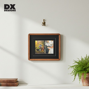 Cornice Portafoto Doppia in Legno di Noce DX Designs - Cornice Multi-Foto <span class=keywords><strong>da</strong></span> <span class=keywords><strong>Parete</strong></span> in Legno per Arredamento Soggiorno - Product Image 5