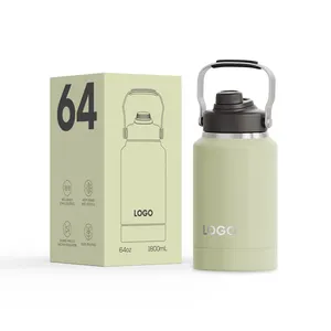 Hot Sale customize Stainless Steel Big Capacity Water Jug Double Wall Vacuum Insulated 64OZ Water Bottle with Pet Bowl