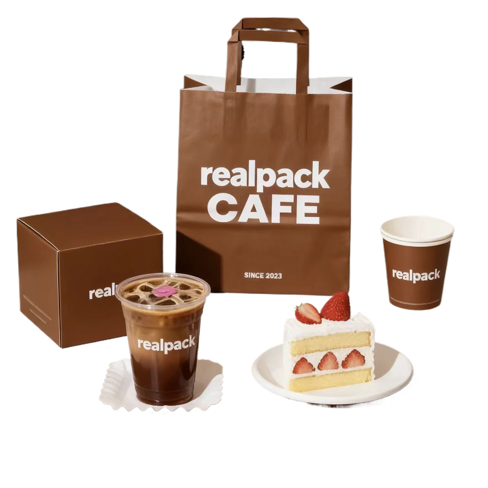 Customized One-Stop Paper Cup Packaging for Coffee Takeaway and Cake Boxes with Personalized Logo
