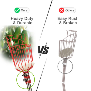 Perche télescopique légère en aluminium et acier inoxydable de 1,6 m à 5,6 m pour cueilleur de fruits avec panier, vente en gros personnalisée - Product Image 2