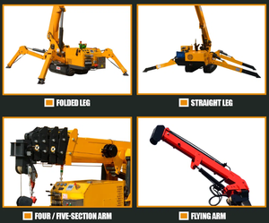 Grua Cingolata Micro Spider Semovente da 3 Tonnellate con Pompa Idraulica e Motore, Braccio a 5 Sezioni, Rotazione a 360 Gradi - Product Image 3