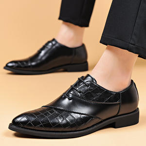 Zapatos Oxford de Esmoquin Clásicos Retro, Punta Cuadrada, Negros, de Cuero Genuino, Antideslizantes, para Bodas, Fiestas, Eventos Empresariales, Estilo Masculino - Product Image 3