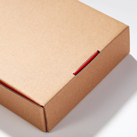 Boîte d'expédition en gros bicolore rouge avec intérieur personnalisé, impression de logo de marque, en papier kraft, pliable, type avion