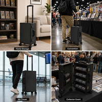 Valise à roulettes en aluminium à 4 rangées pour cartes gradées BGS / Cartes de jeu, pour le stockage et le transport lors de soirées et expositions