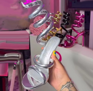 Женские летние босоножки на высоком каблуке с ремешком на щиколотке, открытый носок, для подиума, сексуальные, для банкета - Product Image 2