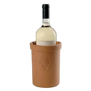 Terracotta Wine Accessories ice bucket Utensil Holder Pottery Wine Chiller Stand Round Wine Bottle Cooler