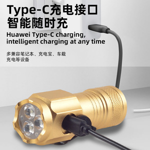 Luomen 3-Eye High Power Flashlight Aluminum Alloy Mini Rechargeable LED Outdoor Handheld With Clip Cap - Product Image 4