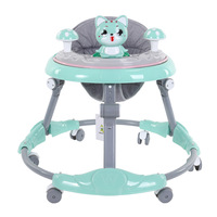 Marche-bébé pliable 3 en 1 Anti-retournement Anti-jambes en O Cadre en plastique Fonction d'apprentissage et musicale pour les enfants qui marchent et jouent