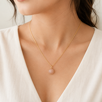 Collier pendentif en pierre de soleil naturelle enroulée sur fil, chaîne en acier inoxydable, bijoux or et argent, cadeau