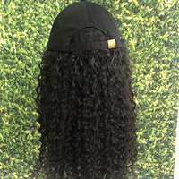 Gorra de béisbol para mujer, gorro de béisbol con peluca, barata, de viaje, con pelo humano brasileño rizado, con sombreros