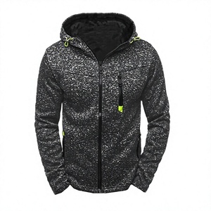 Sweat-shirt à capuche zippé pour homme en polaire polyester, respirant, coupe-vent, style streetwear décontracté pour l'automne et l'hiver - Product Image 2