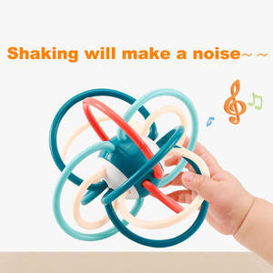 Hochet pour bébé en silicone sans BPA, <span class=keywords><strong>anneau</strong></span> <span class=keywords><strong>de</strong></span> <span class=keywords><strong>dentition</strong></span> doux, jouet sensoriel pour la <span class=keywords><strong>dentition</strong></span> - Product Image 4