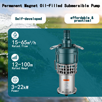 Pompa Air Submersible Berpendingin Oli Magnet Permanen QH-ZT Pompa Irigasi 3-22kW 15-65m3/jam 12-100m Head untuk Drainase Pertanian