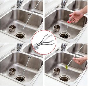 Juego de 6 herramientas para eliminar obstrucciones de drenaje, serpiente de drenaje flexible, agarrador de pelo, kit de desobstrucción resistente para <span class=keywords><strong>tuberías</strong></span> de inodoro, fregadero y ducha - Product Image 3
