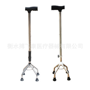Adjustable Stainless Steel Four Legged <b>Walking</b> <b>Stick</b> For Elderly With Rubber Tips Height Adjustable Cane Support - Product Image 4