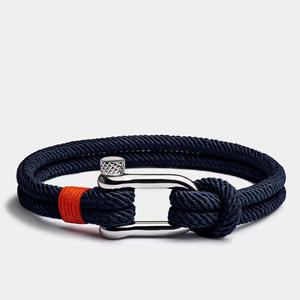 Braccialetti sportivi di sopravvivenza all'aperto a doppio strato e corda milano da uomo d'affari classico in acciaio inox a forma di <span class=keywords><strong>U</strong></span> - Product Image 5
