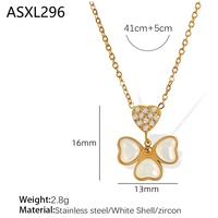 Colliers de mode 2024 vente en gros en acier inoxydable plaqué or Hotan Jade amour diamant ensemble trèfle à quatre feuilles collier sans ternissement