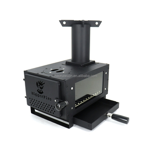 Estufa de leña portátil para acampar en el hogar al aire libre <span class=keywords><strong>con</strong></span> <span class=keywords><strong>horno</strong></span> para quemar leña y cocinar para <span class=keywords><strong>cocina</strong></span> en movimiento - Product Image 1