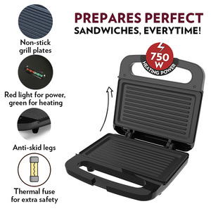 Máquina Tostadora Eléctrica Multifuncional y <span class=keywords><strong>Económica</strong></span> de Doble Cara para Desayunos, para el Hogar - Product Image 2