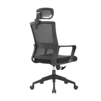 Chaise de bureau pivotante moderne à roulettes, chaise de travail réglable en maille, chaise de bureau à dossier haut avec appuie-tête et roulettes