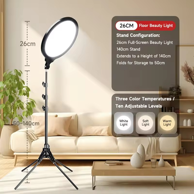 35cm  17inchLED Bi-Color Ring Light 3500K-6100K With Stand and Phone Holder for Selfie and Video Streaming for Photography