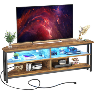 Moderno Soporte de <span class=keywords><strong>TV</strong></span> <span class=keywords><strong>Esquinero</strong></span> de Madera Ecológica con Tomacorriente y Gabinetes de Almacenamiento, Consola de <span class=keywords><strong>TV</strong></span> <span class=keywords><strong>para</strong></span> Sala de Estar, Compatible con Televisores de <span class=keywords><strong>55</strong></span>-59 <span class=keywords><strong>Pulgadas</strong></span> - Product Image 1