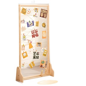 Wooden Artwork <b>Display</b> Rack Foldable Vertical Floor Standing Children Photo <b>Wall</b> For Kindergarten Home Use - Product Image 5