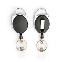 Porte-Badge Rétractable Durable Yoyo pour Carte d'Identité, Mousqueton Porte-Clés et Pince Ceinture