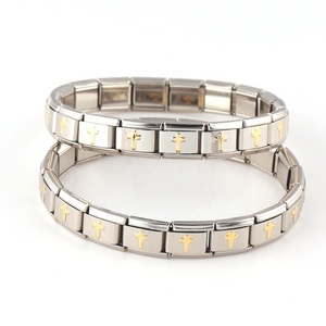 Wholesale 18Cm Italian <b>Bracelet</b> Stainless Steel Charms Gold Heart Italian Steel Charms Links <b>Bracelet</b> - Product Image 4