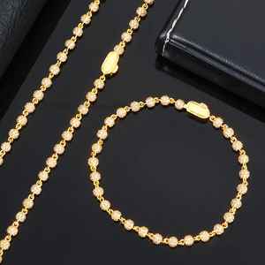 Pulsera de Cadena de Cuentas Redondas de 4mm Estilo Hip Hop para Hombre, Joyería de Moda con Zirconia, Accesorios Personalizables, Collar Lijing de Moda Tanjing - Product Image 2