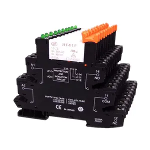 10pcs F41F 24-ZS 12-ZS 5V 12V 24V 230V 6A 1CO Slim/SSR Relay Mount On Screw Socket With LED And Protection Circuit Wafer Relay
