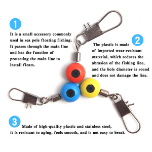 Connecteurs de pêche en métal avec mousqueton et balle de frein en caoutchouc, couleurs bleu, jaune, rouge, tailles S, M, L (2,8 cm, 3,3 cm, 3,5 cm) - Product Image 5