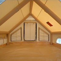 Tente de camping gonflable à double couche pour 6 à 8 personnes, tissu Oxford imperméable 3000 mm+, portable, glamping, ouverture rapide