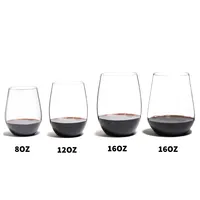 Stemless Plastic Wine Glass Unbreakable Reusable Tritan Wine Glasses 4 Set
