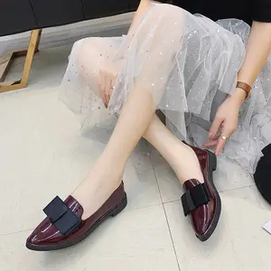 QT005 flat pointed toe office fancy designer formal women light ladies flat shoes