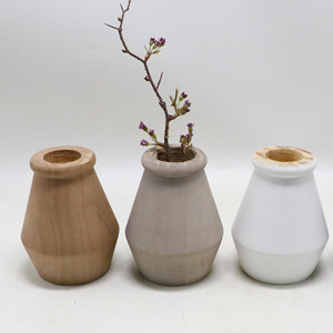 Floreros de madera maciza hechos a mano, jarrones de flores secas antiguas, centros comerciales para el hogar, decoración de Bar de mercado - Product Image 1