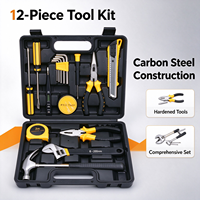 Ensemble d'outils 12 pièces en acier au carbone avec logo personnalisé OEM pour la vente en gros, les commandes en vrac, la réparation à domicile, les magasins de quincaillerie et la présentation en magasin
