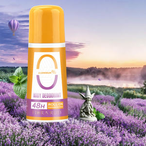 Déodorant Roll-On FLORA RUBY 48H Sans Aluminium - Sans Parabène Parfum Naturel Longue Durée Protection Contre les Odeurs des Aisselles - Product Image 1