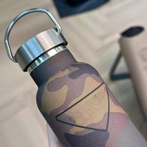 Large Capacity Insulated Stainless Steel Camouflage <b>Kettle</b> Warm and Cold Water Handheld Embossed Cup for <b>Camping</b> and Gifts - Product Image 5
