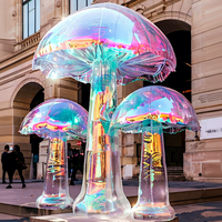 Nouveau modèle de champignon irisé pour fête, ballon miroir gonflable, champignon gonflable géant pour la décoration d'événements