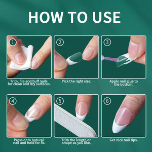 เล็บปลอมอะคริลิกใส120ชิ้นสำหรับเล็บฝรั่งเศสแบบสั้นออกแบบได้เอง - Product Image 5