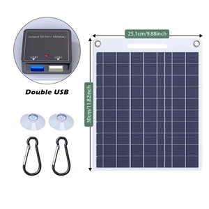 Panel solar policristalino de 15W, placa de carga portátil de 18V/12V/5V, sistema de generación de energía rápida para montañismo y - Product Image 1