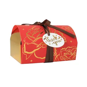 Étiquette de remerciement de luxe de petite taille avec ruban pour bonbons chocolat mariage cadeaux de retour emballage boîte-cadeau boîte à fleurs boîte en carton