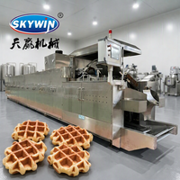 Nouvelle ligne de production et machine automatiques de gaufres et biscuits SKYWIN haute capacité 6-8 tonnes en acier inoxydable – Meilleur prix
