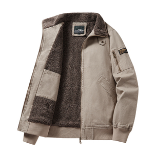 Hiver hommes affaires loisirs plus veste en velours outillage américain veste en coton rembourré plus velours revers manteau logo personnalisé - Product Image 5