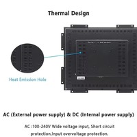 Nuevo Monitor Industrial de 15 Pulgadas IP65 4:3, Pantalla Táctil Capacitiva Integrada HMI, Panel LCD TFT, PC con Pantalla LED Industrial Resistente, RS232, ROHS