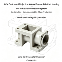 Boîtier carré beige moulé par injection ABS sur mesure avec port latéral pour système de connexion industrielle